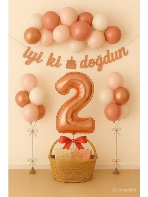 Rose Goldlu Iyiki Doğdun Doğum Günü Yaş Balon Set