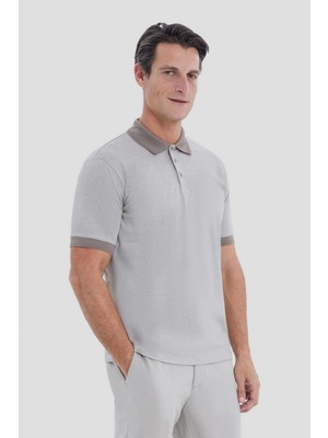 Sabri Özel Bej Regular Fit Polo Yaka Tişört