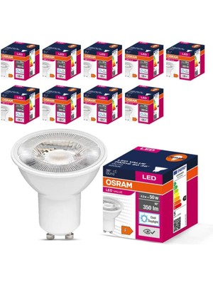 Osram 4.5 Wat G-U10 Ambul Ilık Beyaz 4000K 10'lu Paket