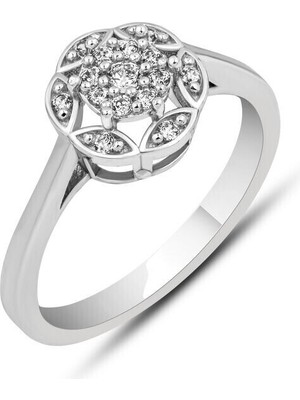 Çiçek Taşlı Baget 925 Ayar Gümüş Kadın Yüzük