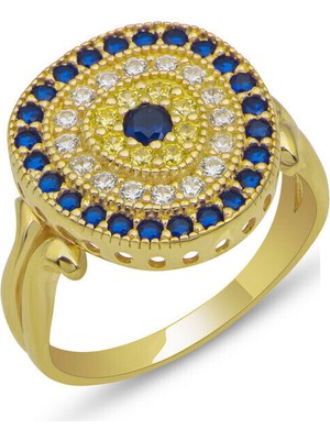 Nazarlı Gold 925 Ayar Gümüş Kadın Yüzük