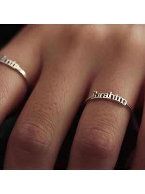 Kişiye Özel Isim 925 Ayar Gümüş  Kadın Yüzük