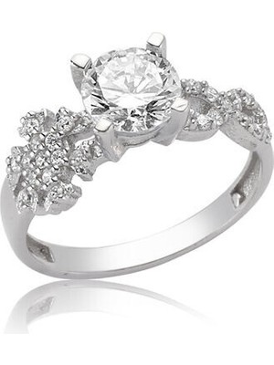 Kar Tanesi Zirkon Taşlı 925 Ayar Gümüş Kadın Yüzük