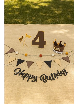 4 Dört Yaş Happy Birthaday Iyi Ki Doğdun Parti Şapkalı Set