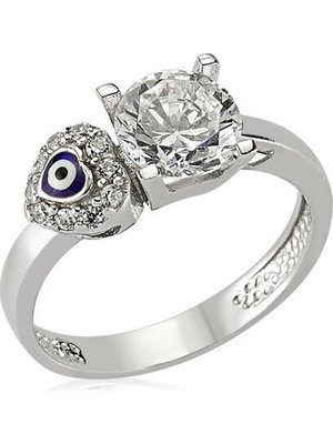 Tek Taş Zirkon Taşlı 925 Ayar Gümüş Kadın Yüzük