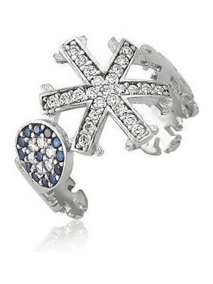 Zirkon Taşlı Kar Tanesi 925 Ayar Gümüş Kadın Yüzük