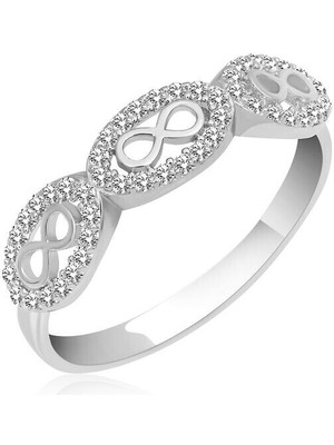 Sonsuzluk  Taşlı Zirkon  925 Ayar Gümüş Kadın Yüzük