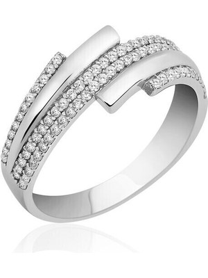 Zirkon Taşlı 925 Ayar Gümüş Kadın Yüzük