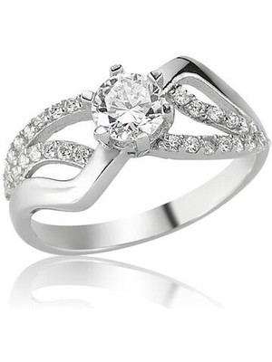 Tek Taş Zirkon Taşlı 925 Ayar Gümüş Kadın Yüzük