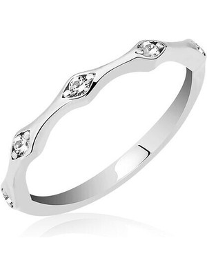 Beş Taş 925 Ayar Gümüş Kadın Yüzük