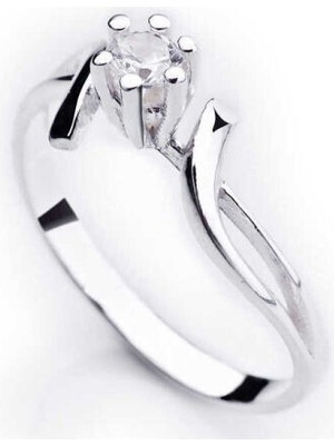 Tek Taş  925 Ayar Gümüş Kadın Yüzük