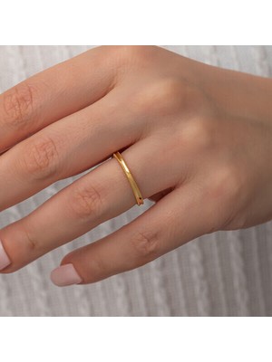 Ajda Gold  925 Ayar Gümüş  Kadın Yüzük