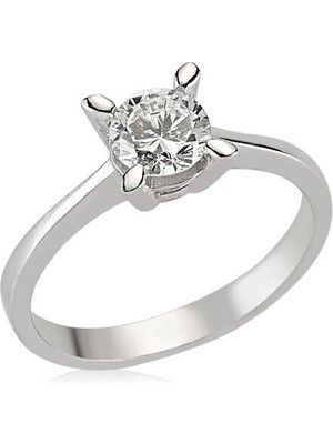 Tek Taş Zirkon Taşlı 925 Ayar Gümüş Kadın Yüzük