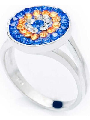 Nazarlı Zirkon Taş 925 Ayar Gümüş Kadın Yüzük