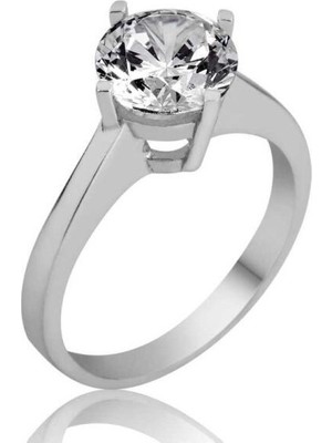 Tek Taş  925 Ayar Gümüş Kadın Yüzük