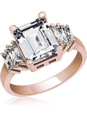 Tek Taş  925 Ayar Gümüş Kadın Yüzük