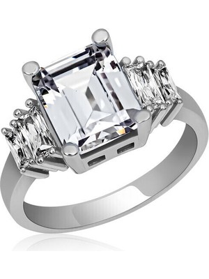 Tek Taş  925 Ayar Gümüş Kadın Yüzük