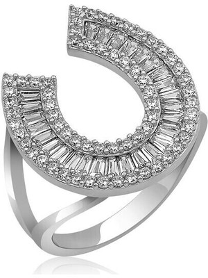 Trapez Taşlı Zirkon Taşlı 925 Ayar Gümüş Kadın Yüzük