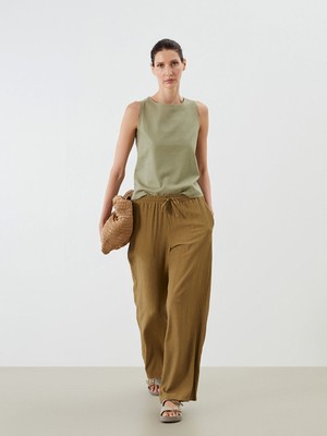 Lc Waikiki Yeni Sezon Beli Lastikli Dokulu Kadin Pantolon - S5RB05Z8