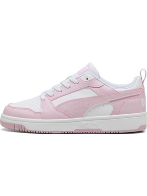 Puma Rebound V6 Low Kadın Lifestyle Ayakkabı Beyaz - Pembe Düz Taban ile Konforlu Tasarım