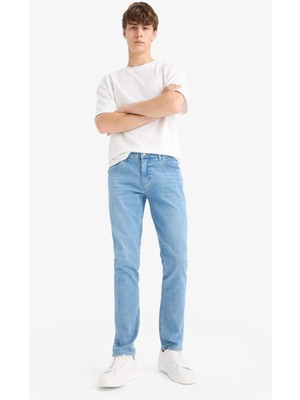 DeFacto Pedro Slim Fit Dar Kalıp Normal Bel Dar Paça Jean Pantolon F2927AX25AU