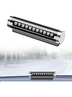 Alüminyum Kasa Siyah Renk Çevirmeli Araç Içi Telefon Numaratörü Park Oto Numaratörü (4490)