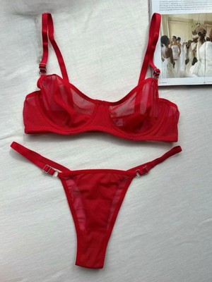 Kadın Tül Tanga Sütyen Takımı