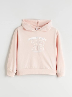 Lcw  Kapüşonlu Baskılı Kız Çocuk Sweatshirt  (W5)