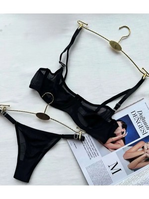 Kadın Tül Tanga Sütyen Takımı