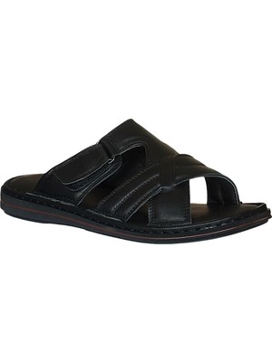 Cex 25Y Trv-12 Siyah Erkek Hakiki Deri Günlük Terlik