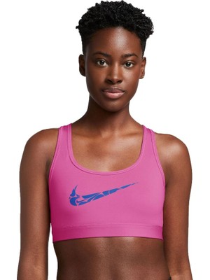 Swoosh Dri-Fit Pembe Bra Sporcu Sütyeni