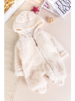 Kapüşonlu Welsoft Peluş Kışlık Kız/erkek Bebek Tulum