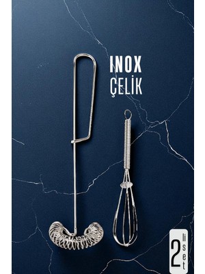 Inox Çelik Çırpıcı + Mini Çırpıcı Seti 722004