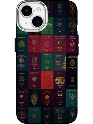 IPHONE 13 Uyumlu Özel Pasaportlar Tasarımlı Lüks Silikon Kılıf