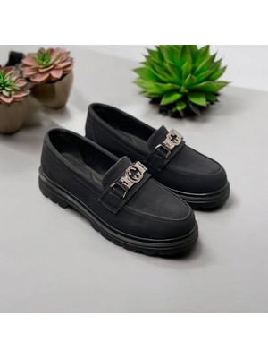 Kadın  Toka Detaylı Aksesuarlı Casual Günlük Rahat  Loafer Ayakkabı