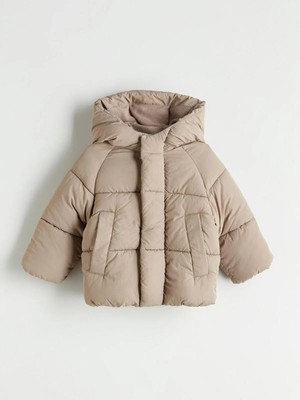 LC Waikiki Lcw Kapüşonlu Erkek Bebek Şişme Mont Düz Desen 1 - 2 Yaş Standart Kalıp Poliamid Kumaş