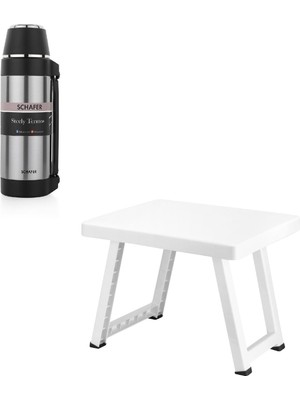 Çelik Termos 1500 ml Inox Renk ve Kamp Sehpası Katlanır Model
