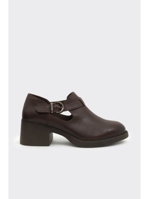 Günlük Hakiki Deri Topuklu Kadın Ayakkabı