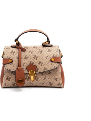 Silver Polo 1159 Kadın El ve Omuz Çantası Koyu Bej