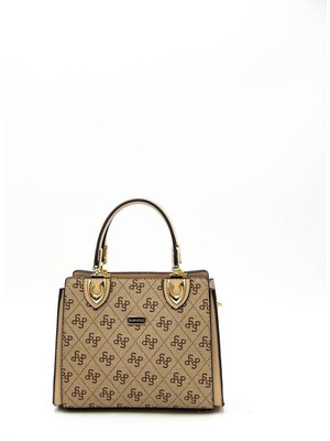 Silver Polo 1133 Kadın El ve Omuz Çantası Koyu Bej