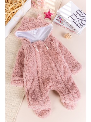 Kapüşonlu Welsoft Peluş Kışlık Kız/erkek Bebek Tulum