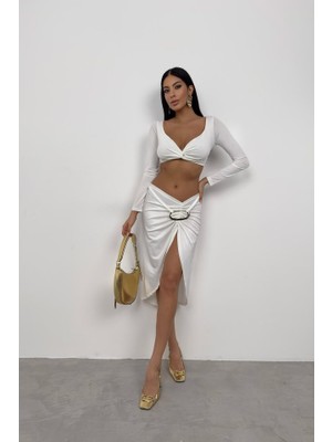 Runiquehome Toka Detay Asimetrik Etek