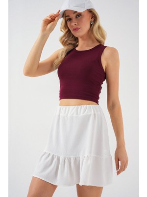 Runiquehome Ayrobin Mini Etek 8054 - Beyaz