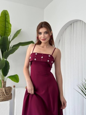 Runiquehome Acco Taş Detaylı Elbise