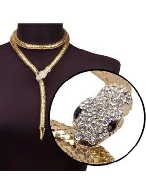 Kadın Sarı Mıknatıslı Yılan Kolye Kemer