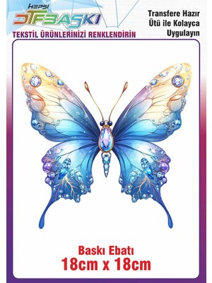 Kelebek Ütü ile Yapışan Kumaş Tekstil Tişört Dtf Baskı
