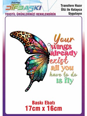 Kelebek Ütü ile Yapışan Kumaş Tekstil Tişört Dtf Baskı
