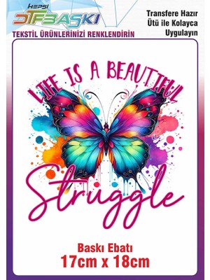 Kelebek Ütü ile Yapışan Kumaş Tekstil Tişört Dtf Baskı