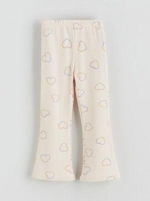 Lcw  Beli Lastikli Kalp Baskılı Kız Çocuk Tayt  (W5)