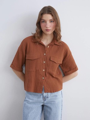 Dokulu Müslin Kadın Gömlek  (W5)